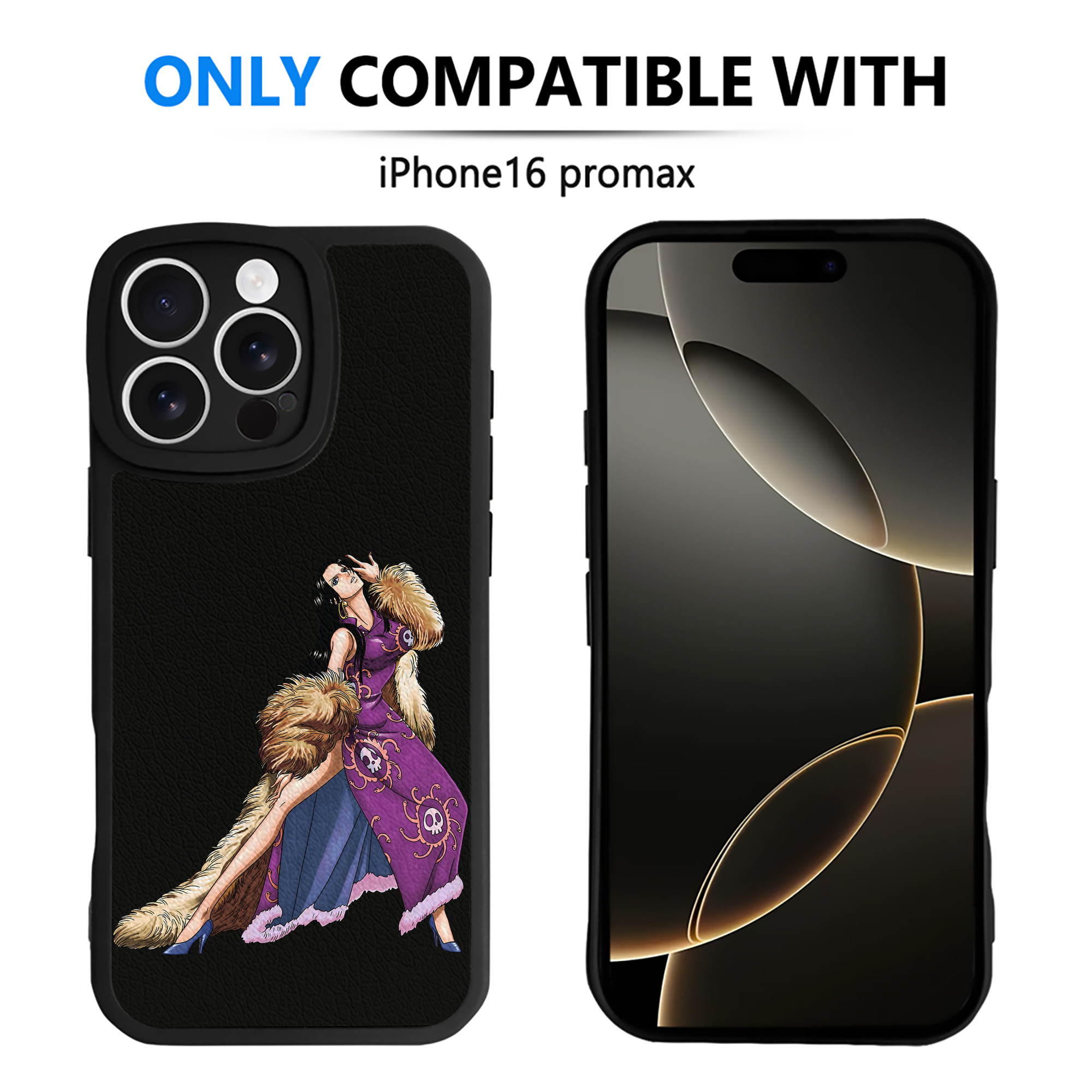 （画像用） ワンピース ボア・ハンコック ONE PIECE Boa·Hancock 【iPhone 16シリーズ対応】シリコンスマホケース（レザー調） 材質：シリコン